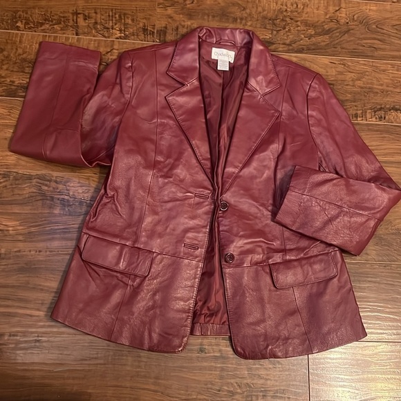 Chadwick’s Red 100% Genuine Leather Plus Size Jacket, Sz. 14P. - Picture 7 of 15
